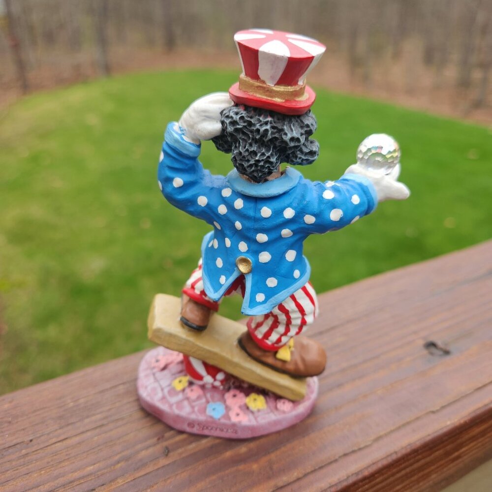 Spoontiques Balancing Circus Clown Swarovski Crystal Ball Vintage Top Hat Paint - Picture 3 of 10
